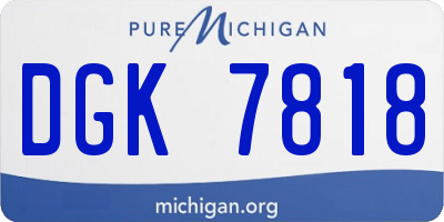 MI license plate DGK7818