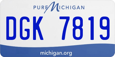 MI license plate DGK7819