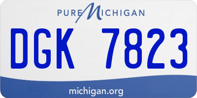 MI license plate DGK7823