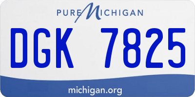 MI license plate DGK7825