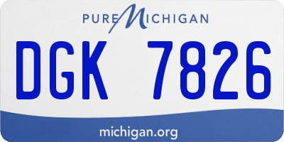 MI license plate DGK7826