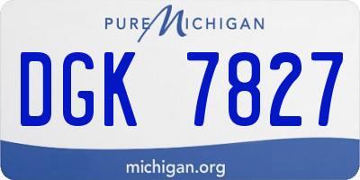 MI license plate DGK7827