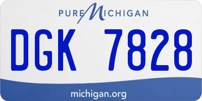 MI license plate DGK7828
