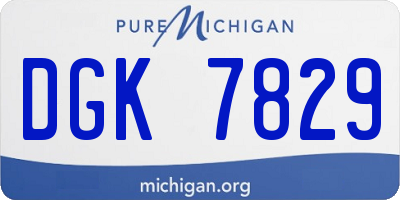 MI license plate DGK7829