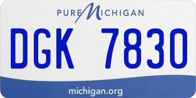 MI license plate DGK7830