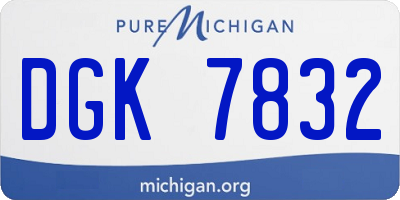 MI license plate DGK7832