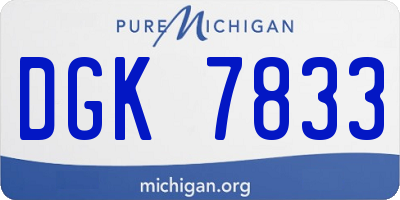 MI license plate DGK7833