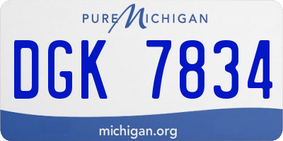 MI license plate DGK7834