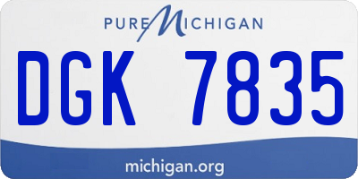MI license plate DGK7835