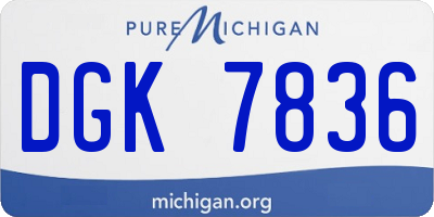 MI license plate DGK7836