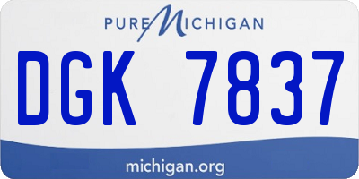 MI license plate DGK7837