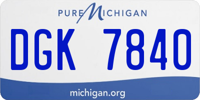 MI license plate DGK7840