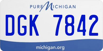 MI license plate DGK7842