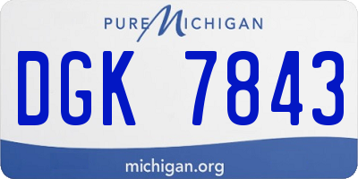 MI license plate DGK7843
