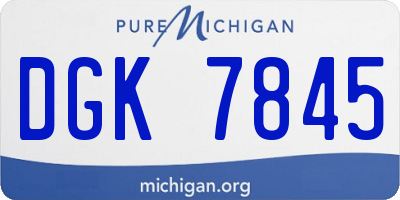 MI license plate DGK7845