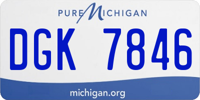 MI license plate DGK7846