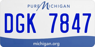 MI license plate DGK7847
