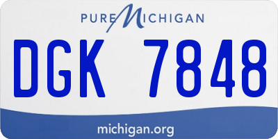 MI license plate DGK7848