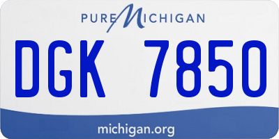 MI license plate DGK7850