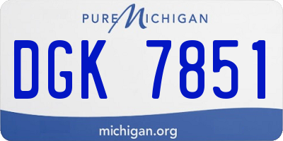 MI license plate DGK7851