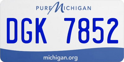 MI license plate DGK7852