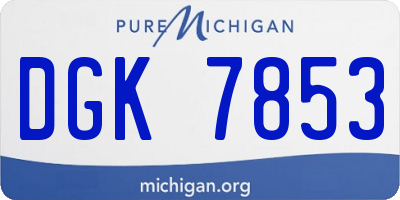 MI license plate DGK7853