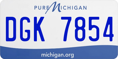 MI license plate DGK7854