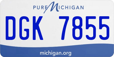 MI license plate DGK7855