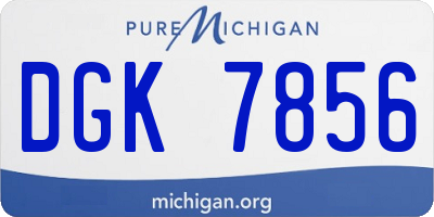 MI license plate DGK7856