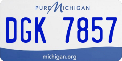 MI license plate DGK7857