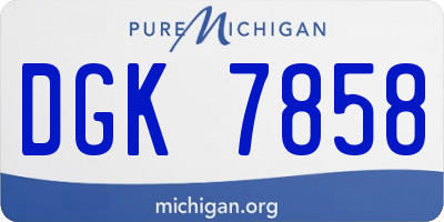 MI license plate DGK7858