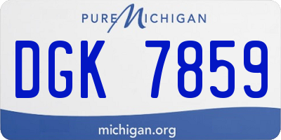MI license plate DGK7859