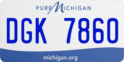 MI license plate DGK7860
