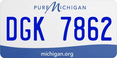 MI license plate DGK7862