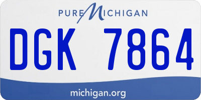 MI license plate DGK7864