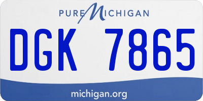 MI license plate DGK7865