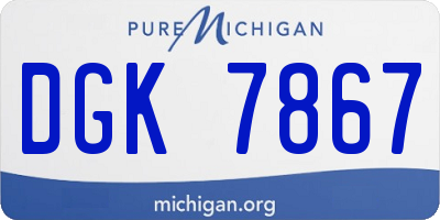 MI license plate DGK7867