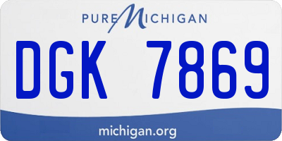 MI license plate DGK7869