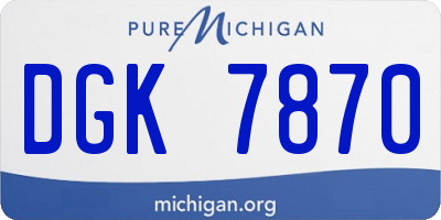 MI license plate DGK7870