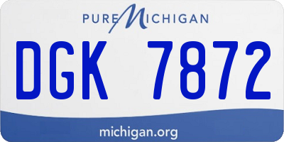 MI license plate DGK7872