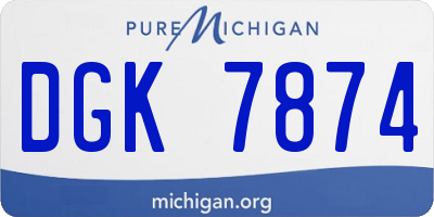 MI license plate DGK7874
