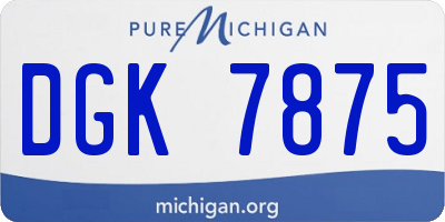 MI license plate DGK7875
