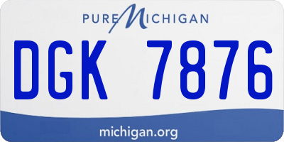 MI license plate DGK7876