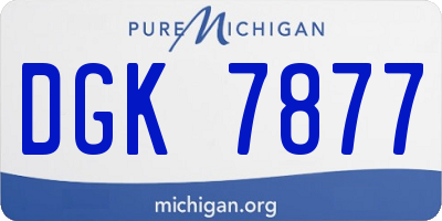 MI license plate DGK7877