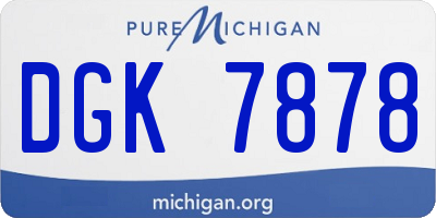 MI license plate DGK7878