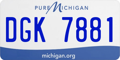 MI license plate DGK7881