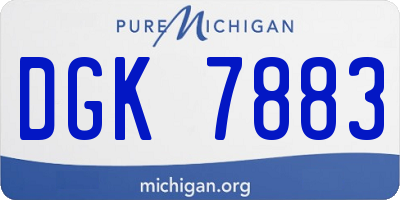 MI license plate DGK7883