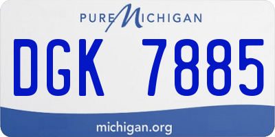MI license plate DGK7885