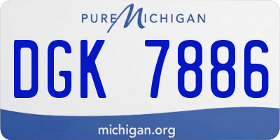 MI license plate DGK7886