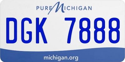 MI license plate DGK7888